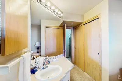 a bathroom with a sink and a mirror at Watch Hill in Silverthorne