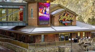 a building with a sign on the side of it at Lady Luck Casino Black Hawk in Black Hawk