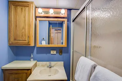 a bathroom with a sink and a shower at #244 in Breckenridge