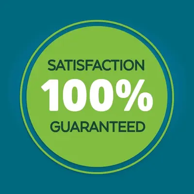 a green sign with the words satisfaction percent guaranteed at La Quinta by Wyndham Denver Englewood Tech Ctr in Greenwood Village