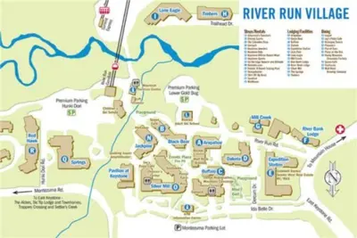 a map of the river run village at 1 Bedroom Springs Condo In River Run Village Just 75 Yards From The River Run Gondola in Dillon