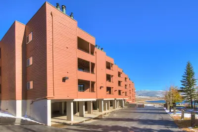 an exterior view of a building at 112 Marina Place Condo in Dillon