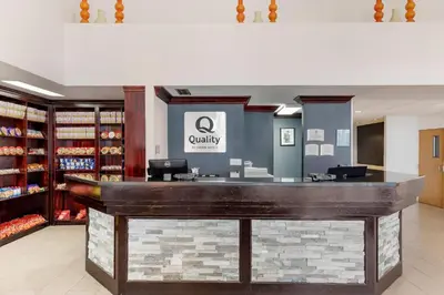 a view of a cashier counter in a store at Quality Inn & Suites Denver Airport - Gateway Park in Aurora
