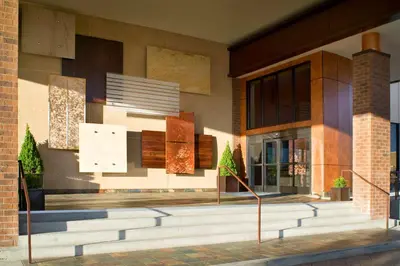 a building with stairs in front of a building at DoubleTree by Hilton Denver Tech in Greenwood Village