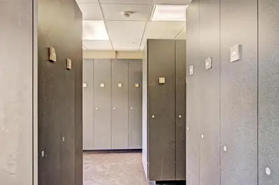 a row of lockers in a locker room at 2311 Red Hawk Lodge Condo in Keystone