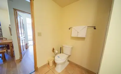 a bathroom with a white toilet in a room at 2 Bedroom Colorado Mountain Vacation Rental In River Run Village With Hot Tub Access And Walking Distance To Ski in Keystone