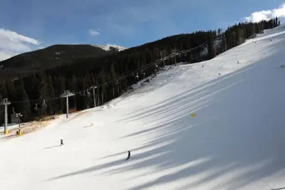 a group of people skiing down a snow covered slope at Premier 4 Bedroom Ski In, Ski Out Lone Eagle Condo With The Best Access To Skiing In Keystone in Keystone
