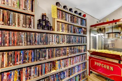 a store with many dvds on the shelves at Murphy's Resort in Estes Park