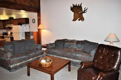 a living room with a couch and a table at Buffalo Ridge 2 Bedrooms 1 Loft BRBF in Silverthorne
