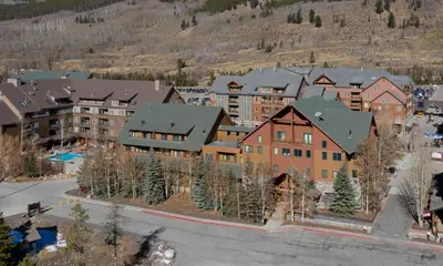 an aerial view of a resort with a building at Arapahoe Lodge 1 Bed 2 Bath ALJD in Keystone
