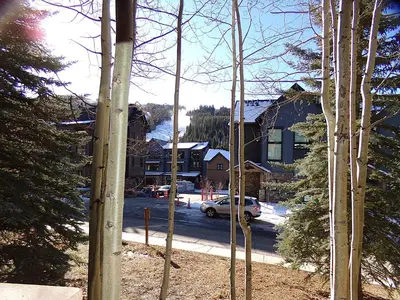 a view of a street in a town with trees at Arapahoe Lodge 1 Bed 1 Bath ALJP in Keystone