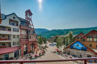 a view from a balcony of a resort at Buffalo Lodge 3 Bed 3 Bath BLCD3 in Keystone