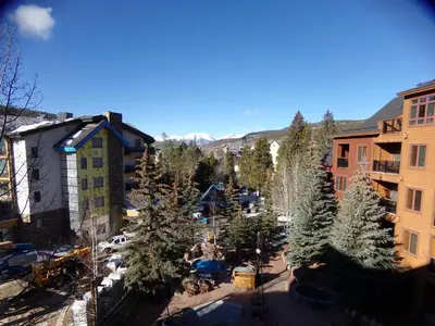 an aerial view of a town with trees and buildings at Springs 2 Bed3 Bath plus Murphy SPDW in Keystone