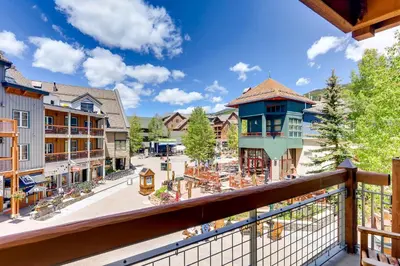 a view from the balcony of a resort with a town at Heart Of River Run & Spacious 2Br Premier Condo in Keystone