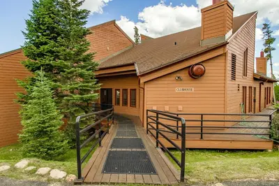 a house with a ramp leading to the front of it at Timber Ridge 504B in Silverthorne