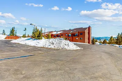 a pile of snow in front of a building at Timber Ridge 504B in Silverthorne