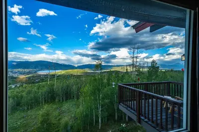a view from the porch of a house at 97A Exceptional Views, 4 BR, Central Location in Silverthorne