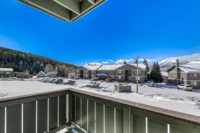 a view of a parking lot with snow on the ground at Straight Creek Sanctuary in Dillon