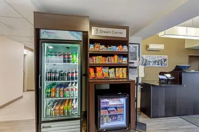 a refrigerator filled with lots of drinks in a store at Sleep Inn Denver Tech Center in Greenwood Village