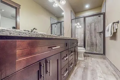 a bathroom with a sink and a toilet at Keystone Townhome in Keystone