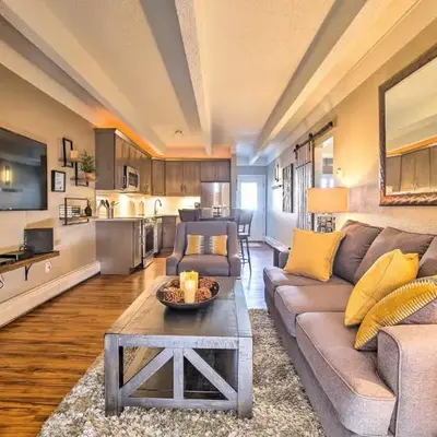Steps to Ski Shuttle! Frisco Condo with Indoor Pool