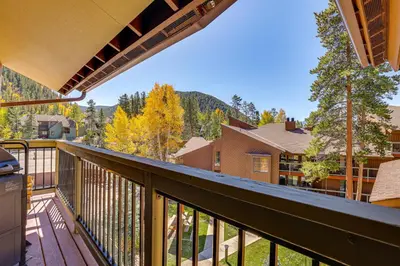 a balcony with a view of the mountains at Ski Shuttle and Mountain Views Keystone Resort Home in Keystone