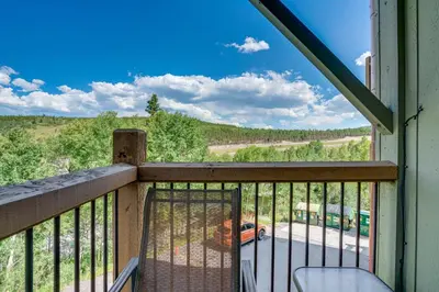 a balcony with a view of a parking lot at Pet-Friendly Apt with Views 6 Mi to Keystone Resort in Silverthorne