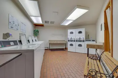 a laboratory with white appliances in a room at Mtn-View Gem with Community Perks in Silverthorne! in Silverthorne