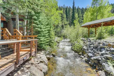 a stream in front of a house with a creek gmaxwell gmaxwell gmaxwell gmaxwell gmaxwellzos at Cabin on Clear Creek A Hobbits Retreat! in Black Hawk