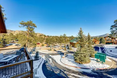 a view of a ski resort in the snow at Updated and Spacious Lodge in Heart of Estes Park! in Estes Park