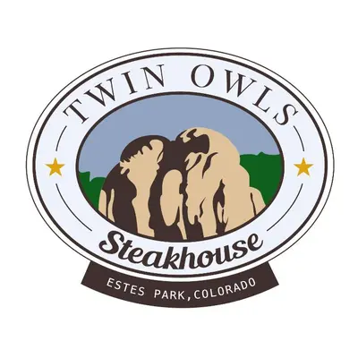 a label for a mountain wolves steakhouse at Taharaa Mountain Lodge in Estes Park