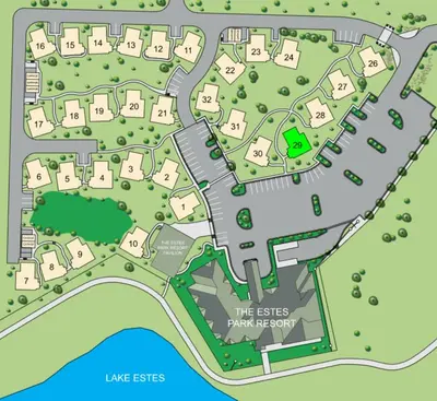 a map of the estate plan imagery at Relax in The Rockies – Located on Lake Estes, Jacuzzi and Indoor/Outdoor Fireplace in Estes Park