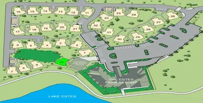 a map of theses park property at Fly Rod Inn – Two Large Patios, Jacuzzi and Indoor/Outdoor Fireplace in Estes Park
