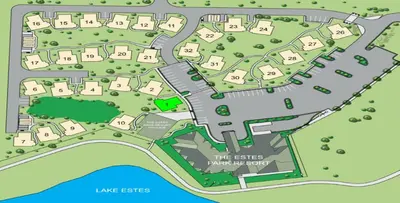 a map of theses picnic area overview at Estes Retreat – Indoor/Outdoor Fireplace, Jacuzzi, Close to Downtown Estes in Estes Park