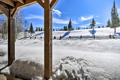 a snow covered field with a snow covered ground at Couples Ski Condo 1 Mi to Breckenridge Golf Club in Breckenridge
