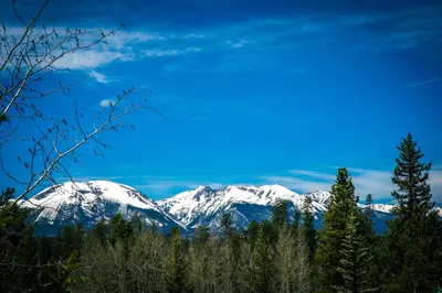 a view of snow covered mountains with trees at 3 Mi to Keystone Resort Condo with Mountain View in Keystone