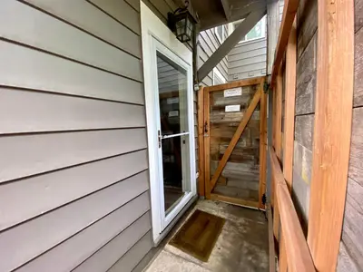 a door to the outside of a house at The Chic Guest Retreat in Old Town near CSU in Fort Collins