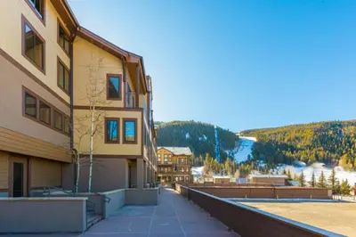 a view from the balcony of a building at Slopeside by Summit County Mountain Retreats in Keystone