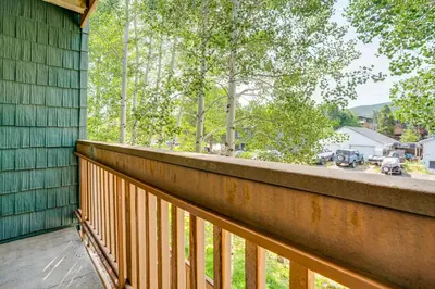 a view from the balcony of a house at 2 Blocks to Main St Downtown Frisco Condo! in Frisco