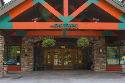 a cafe way sign on the front of a building at 5016 Gateway condo in Keystone