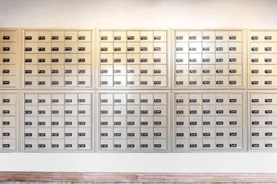a wall of white boxes on a wall at Zephyr Mountain Ski-In Ski-Out Condo in Winter Park