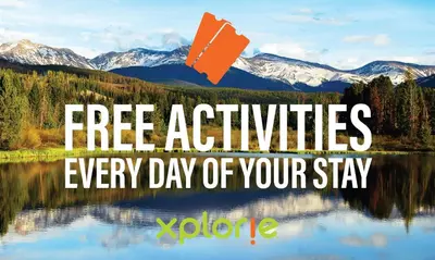 a picture of a lake with mountains and the words free activities every day of your at Willows at Grand Park home in Fraser