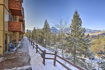 a fence in the snow next to a building at 7 Mi to Keystone Mtn-View Abode with Deck! in Dillon