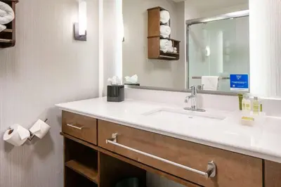 a bathroom with a sink and a mirror at Homewood Suites By Hilton Dillon in Dillon