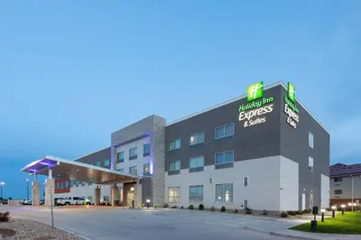 a rendering of the front of the hampton inn suites buffaloogle at Holiday Inn Express & Suites - Firestone - Longmont by IHG in Longmont