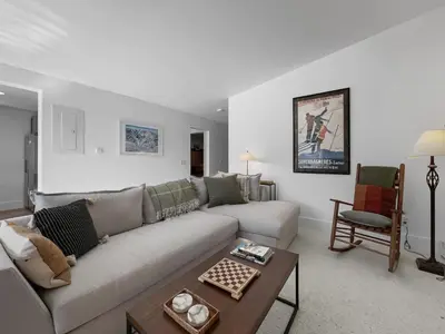 a living room with a couch and a table at A304 Lake Cliffe condo in Dillon