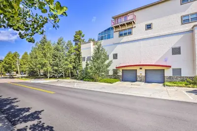an empty street in front of a building at 7 Mi to Slopes Main Street Condo in Dillon in Dillon