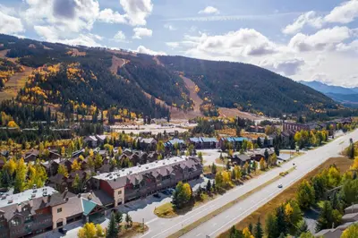 an aerial view of a town with a mountain at 5087 Gateway home in Keystone