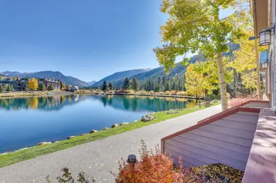 a house with a view of a lake at 1 Mi to Keystone Ski Lift Lakefront 4-Season Gem in Dillon