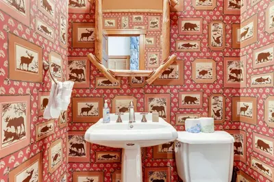 a bathroom with a sink and a toilet at Gray Moose in Breckenridge
